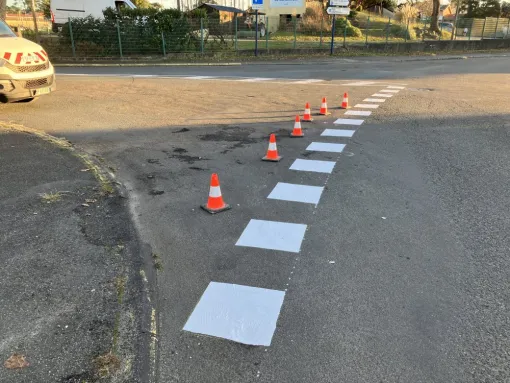 Marquage au sol sortie de Parking, Bayonne, Meltem Industrie Services