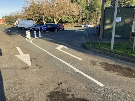 Signalisation et sécurisation d'un parking à Capbreton, Bayonne, Meltem Industrie Services
