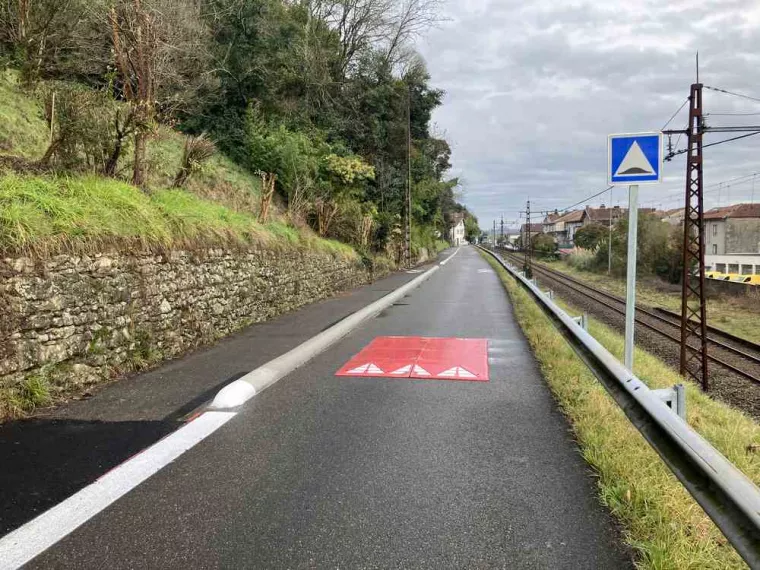 Réduction de vitesse et aménagement de piste cyclable, Bayonne, Meltem Industrie Services