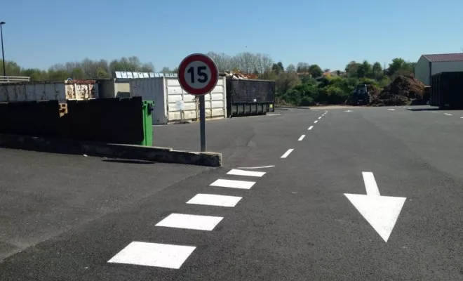 Marquage au sol et signalétique de déchèteries, Bayonne, Meltem Industrie Services