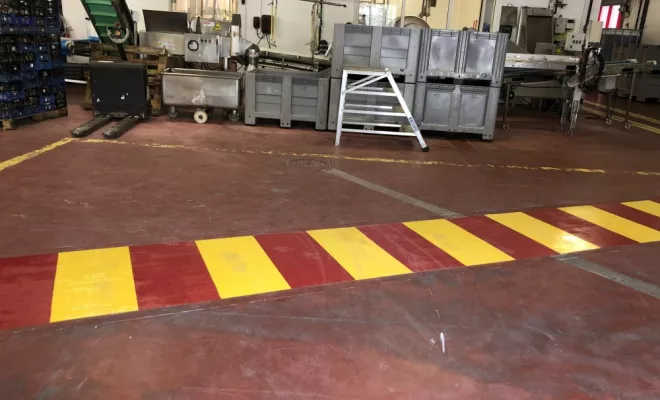 Marquage au sol d'entrepôt à Dax, Bayonne, Meltem Industrie Services