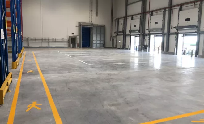Marquage au sol d'entrepôt, Bayonne, Meltem Industrie Services