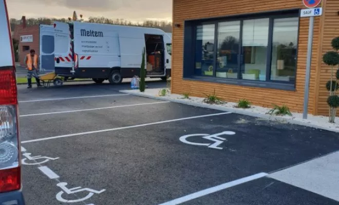 Marquage au sol de parking, Bayonne, Meltem Industrie Services