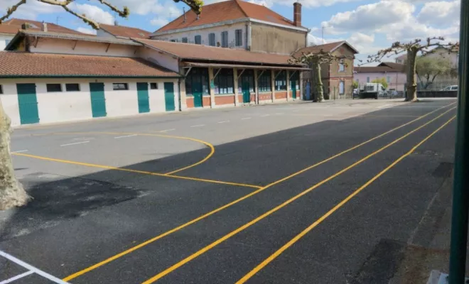 Marquage au sol sportif pour les écoles, Bayonne, Meltem Industrie Services