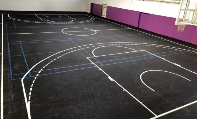 Réalisation de marquage terrains de sport, Bayonne, Meltem Industrie Services